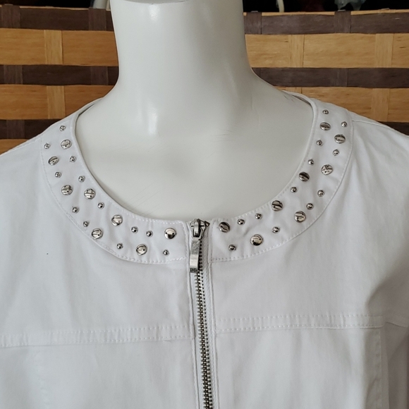 Hearts of Palm stud denim zip jackeet - Picture 1 of 6